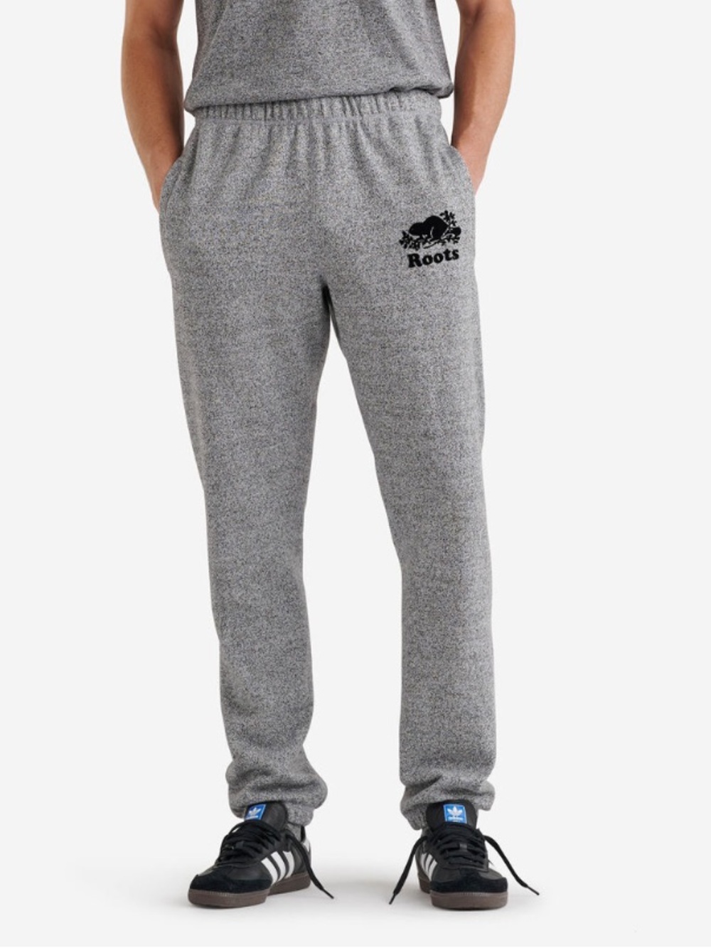 Roots Heather Grey Logo Joggers